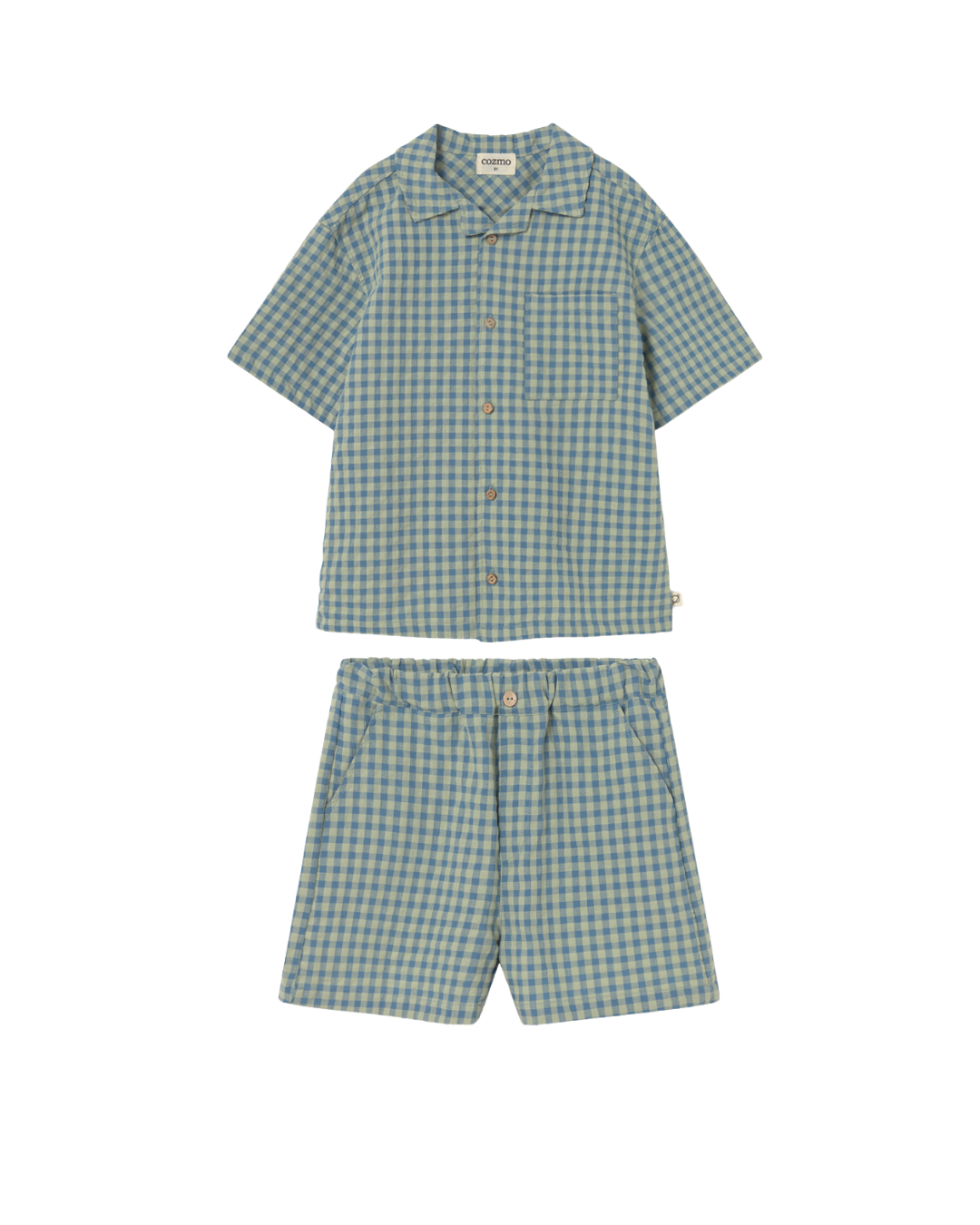 Blue Gingham Cotton Set