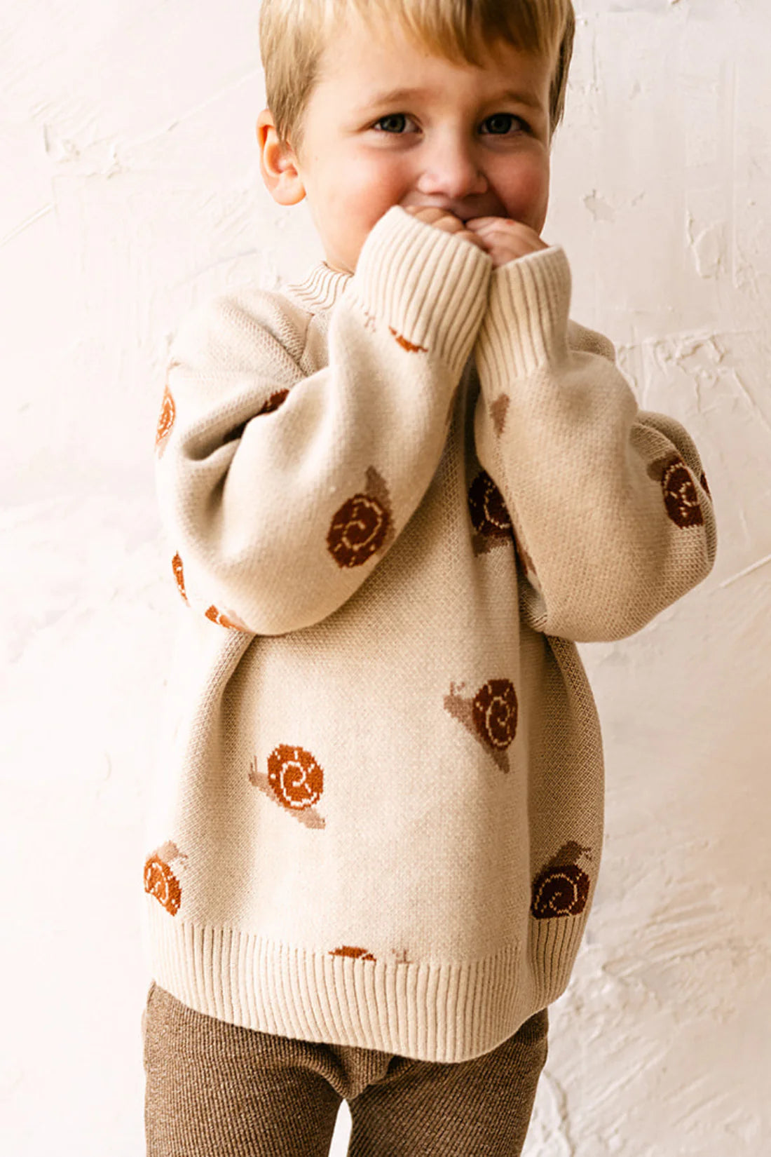 Organic Snail Knit Sweater in Oatmeal