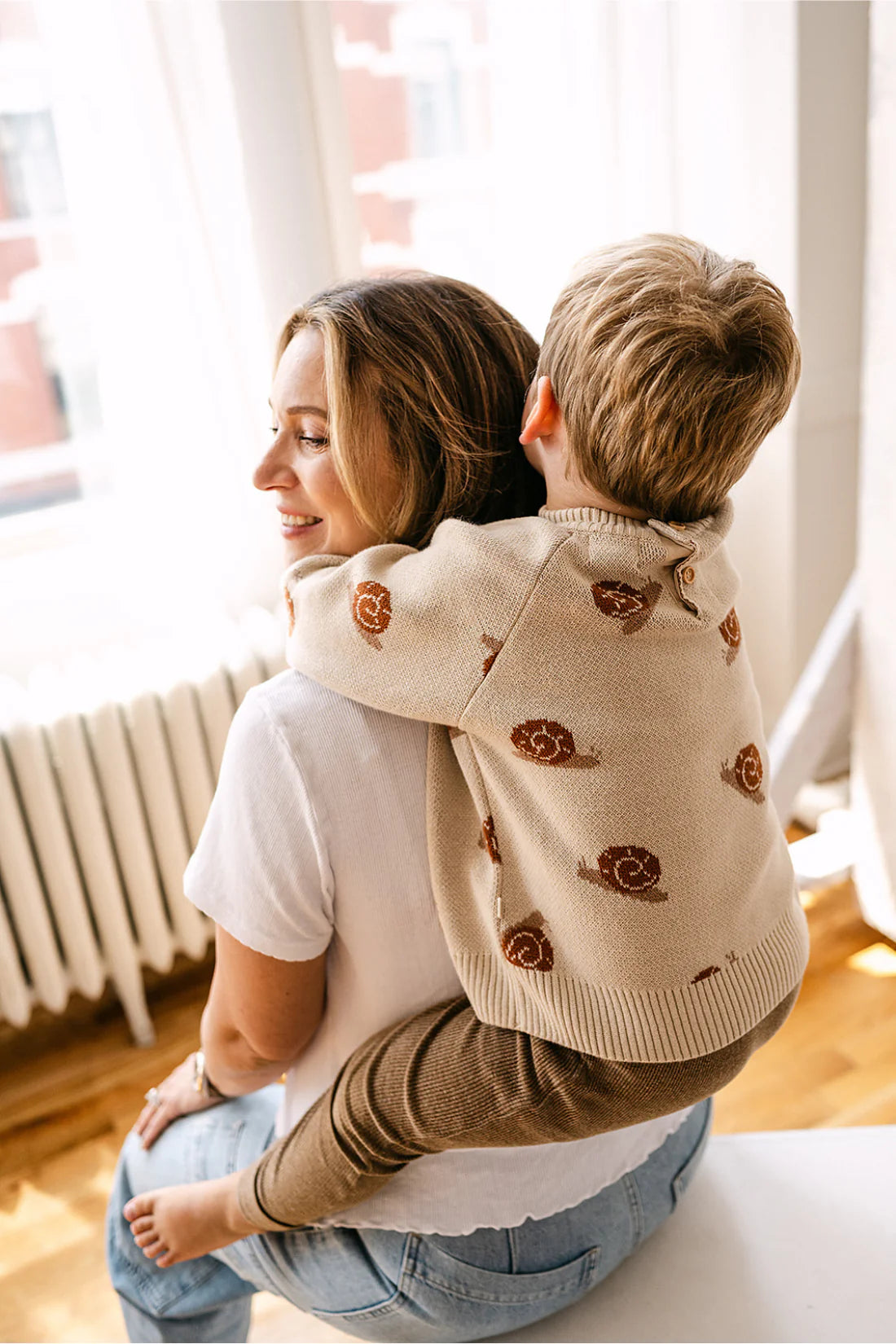 Organic Snail Knit Sweater in Oatmeal