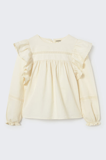 Jacquard Voile Blouse - Ivory