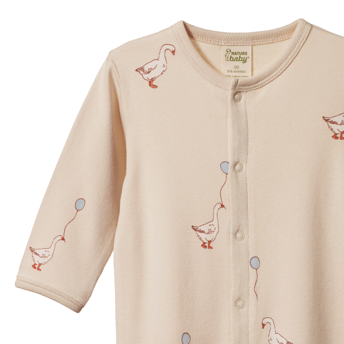 Cotton Stretch and Grow - Goose Lullaby Print