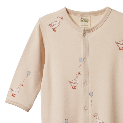 Cotton Stretch and Grow - Goose Lullaby Print