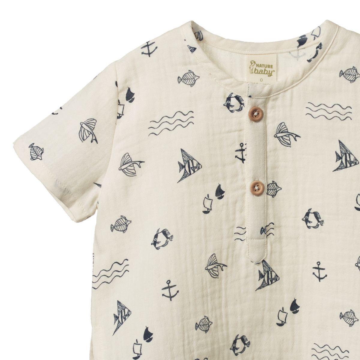 Short Sleeve Caravan Shirt Atlantic Natural Print