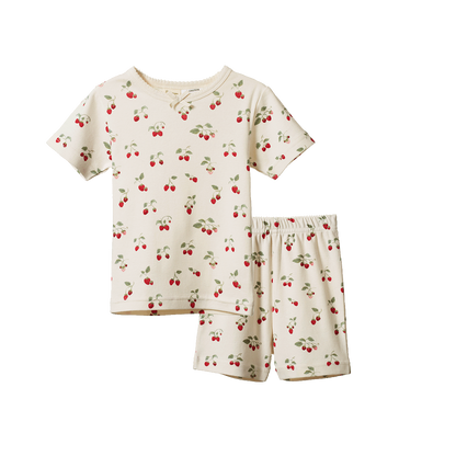 Shortie Pyjama Set - Strawberry Blush Print
