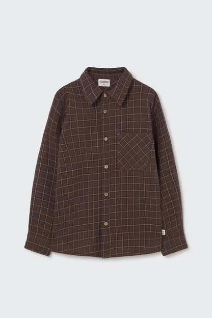 Plaid Check Shirt - Brown