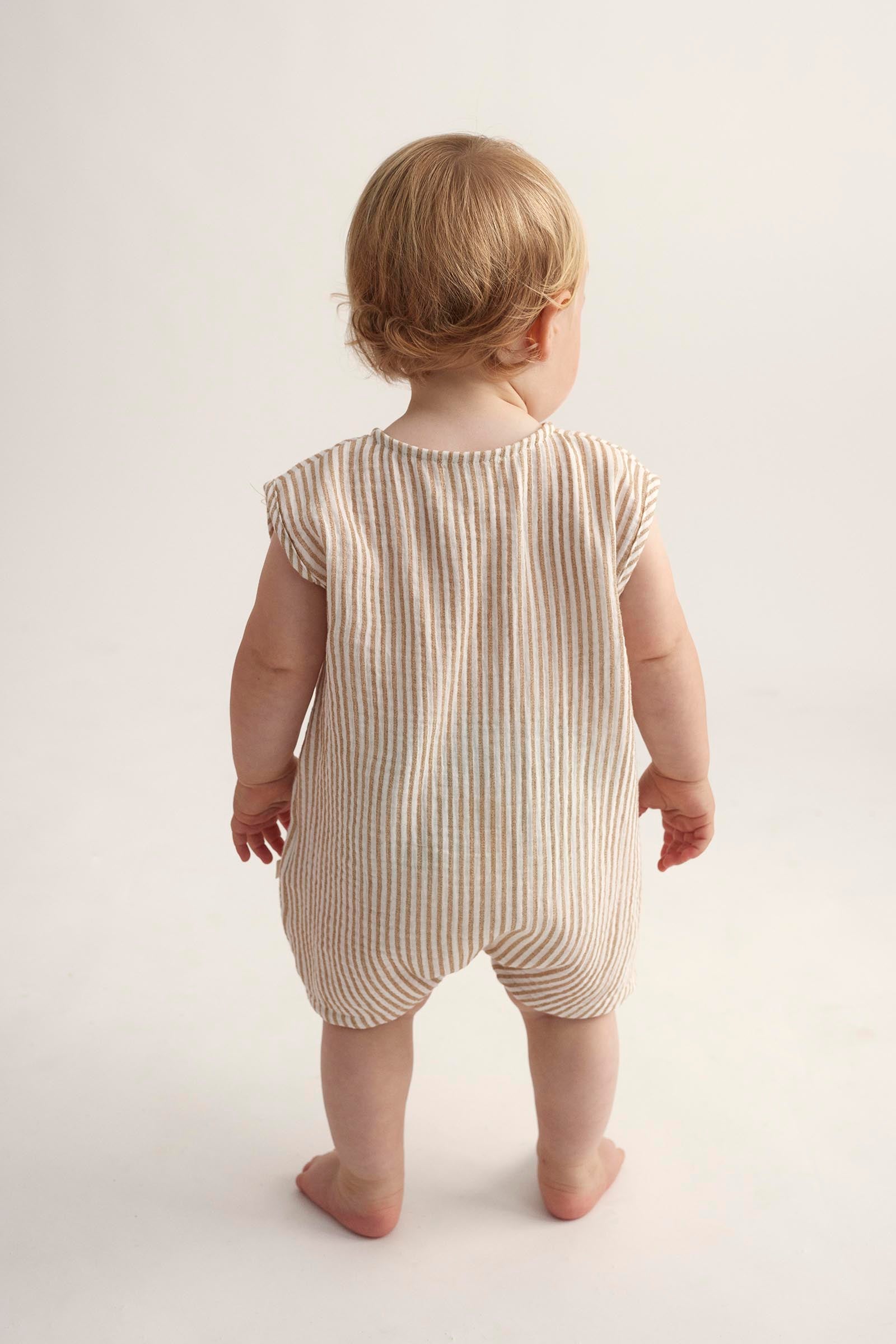 Striped Gauze Baby Jumpsuit