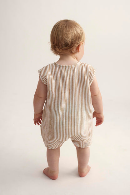 Striped Gauze Baby Jumpsuit