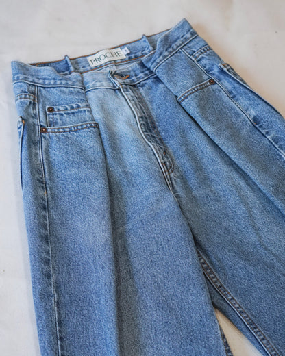 Upcycled Front Pleat Denim