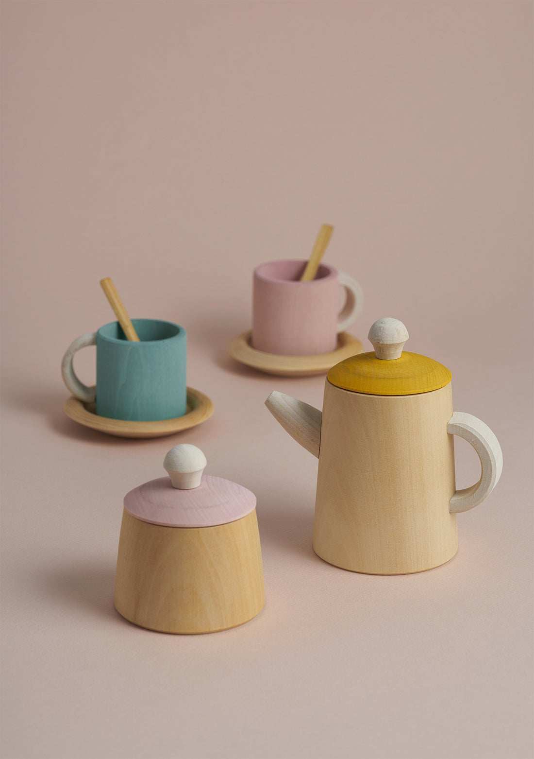 Tea Set Mustard &amp; Pink