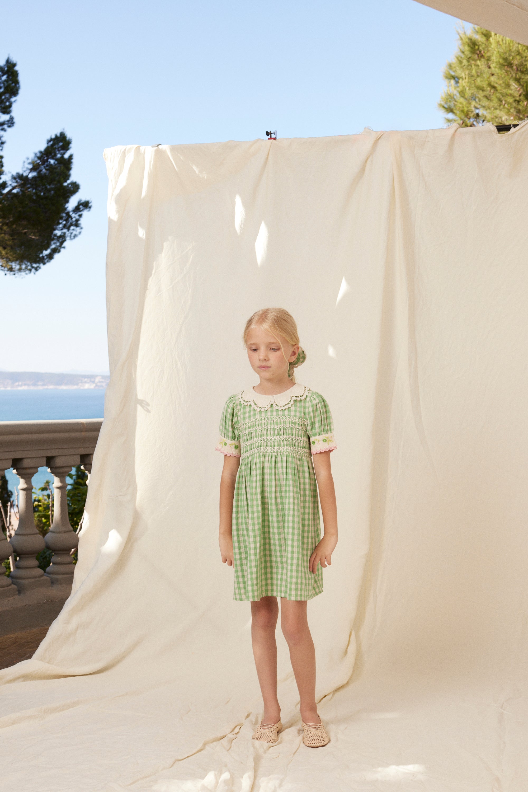 Tilia Dress - Green Gingham