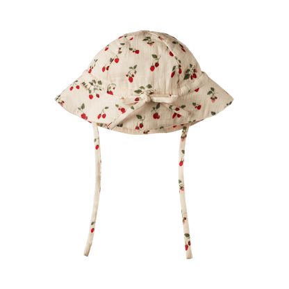 Muslin Sunhat - Strawberry Blush Print