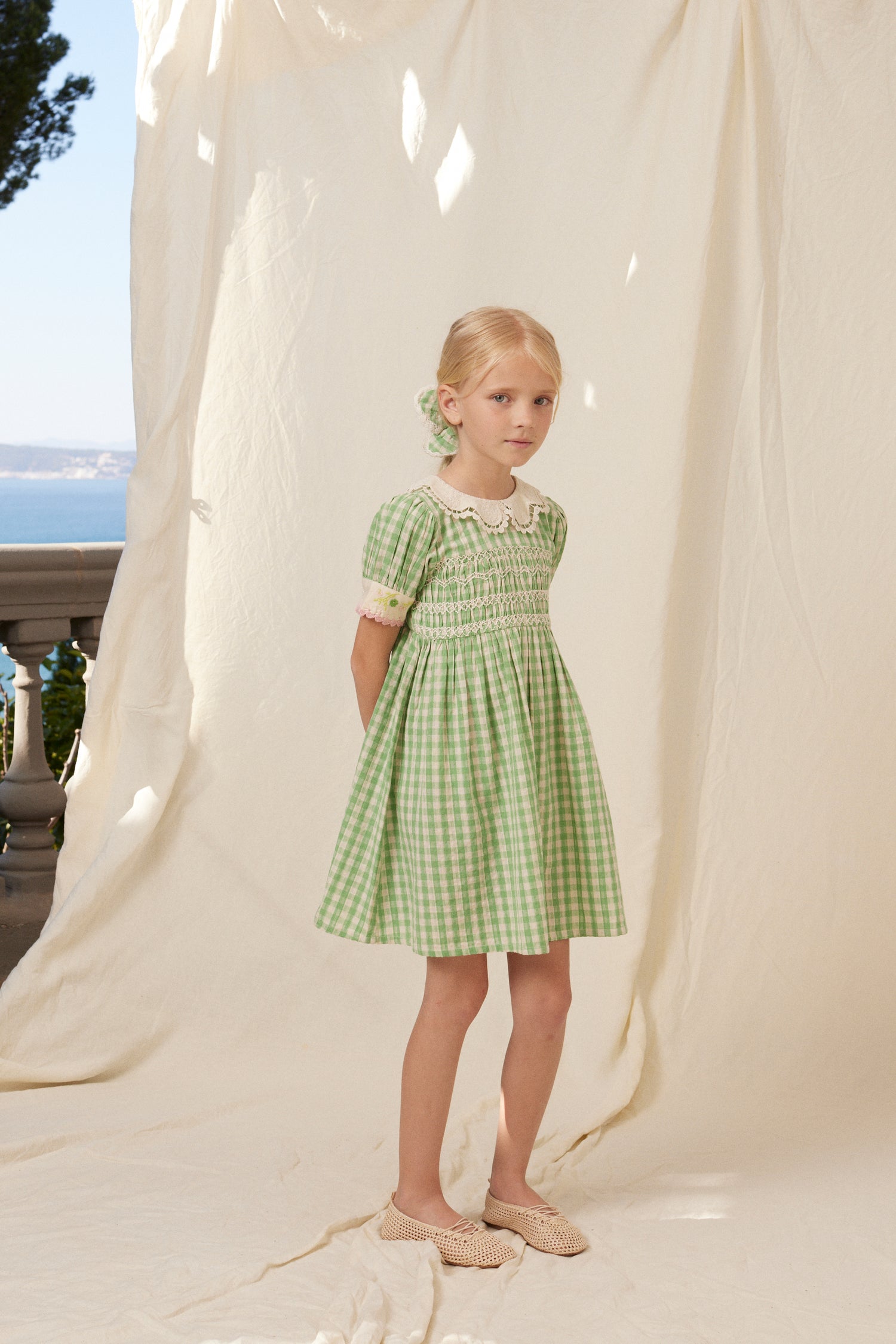 Tilia Dress - Green Gingham