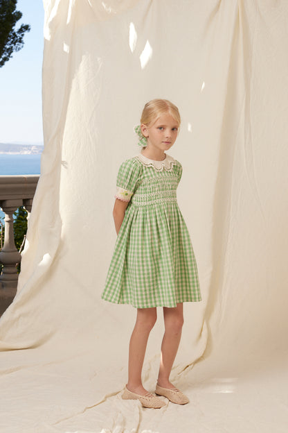 Tilia Dress - Green Gingham