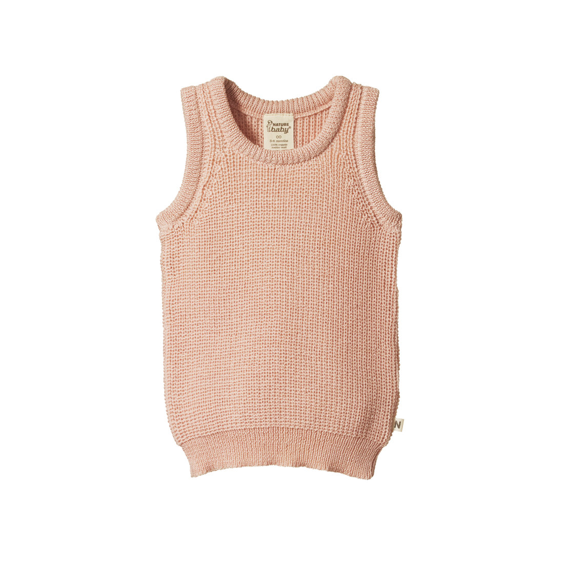 Merino Knit Vest - Rose Dust Chunky Knit