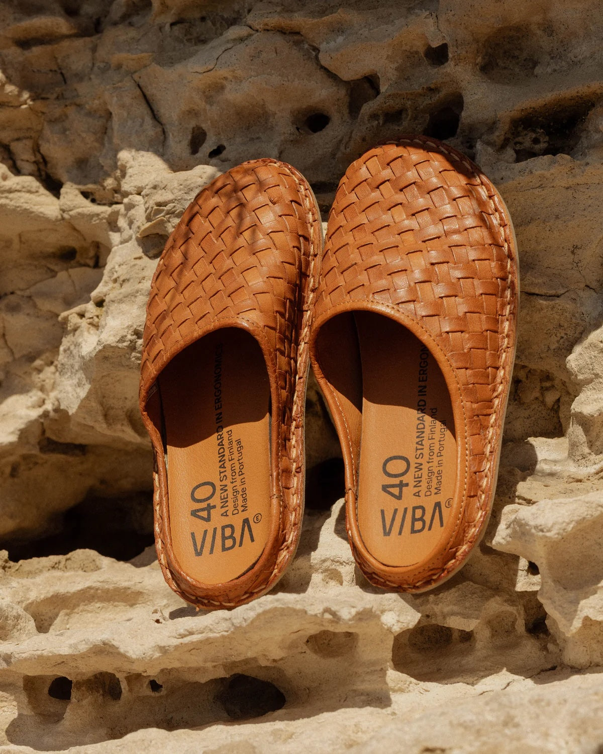 Roma Woven Leather Cognac Brown