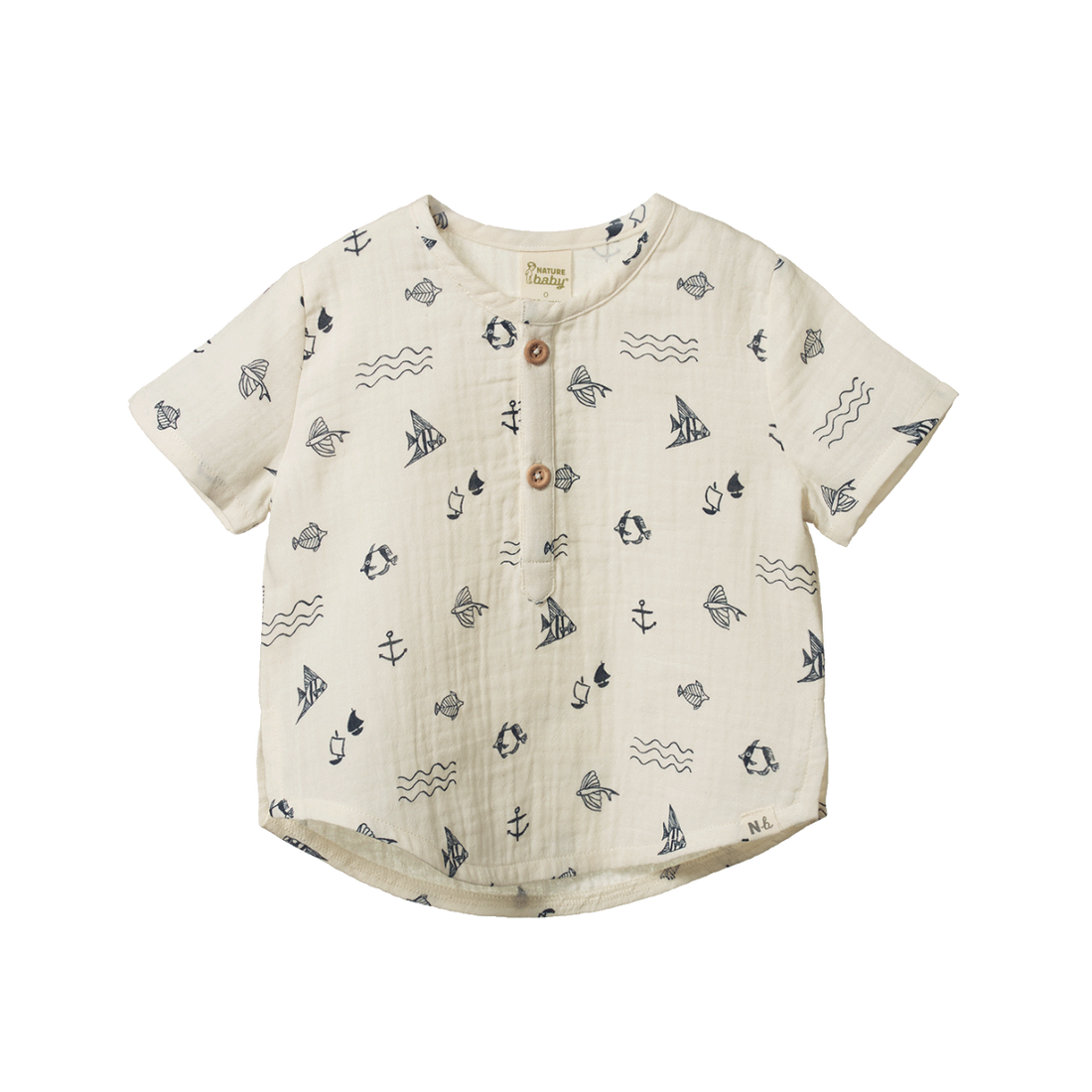 Short Sleeve Caravan Shirt Atlantic Natural Print
