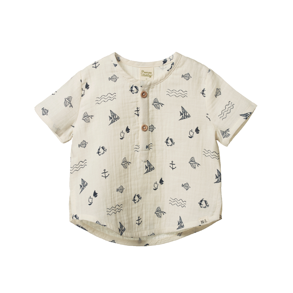 Short Sleeve Caravan Shirt Atlantic Natural Print